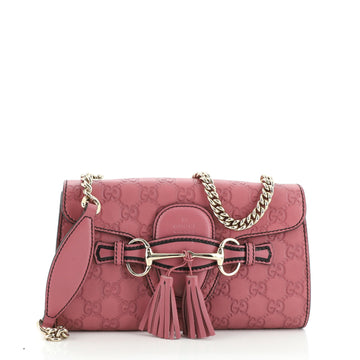 Gucci Emily Chain Flap Bag Guccissima Leather Small