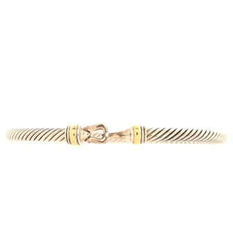 David Yurman Cable Buckle Bracelet Sterling Silver and 18K Yellow Gold 4mm