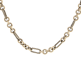 David Yurman Figaro Chain Necklace Sterling Silver with 18K Yellow Gold