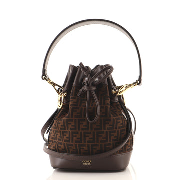Fendi Mon Tresor Bucket Bag Zucca Suede Mini