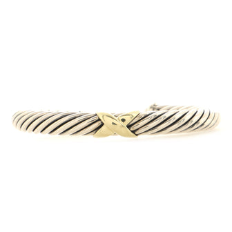 David Yurman X Cable Bracelet Sterling Silver and 14K Yellow Gold 7mm