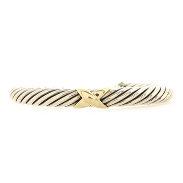 David Yurman X Cable Bracelet Sterling Silver and 14K Yellow Gold 7mm