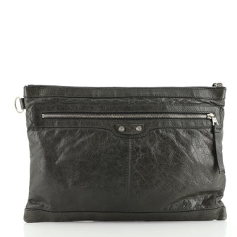 Balenciaga Classic City Clip Pouch Leather Large