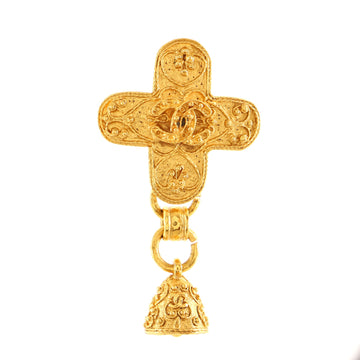 Chanel Vintage CC Cross Brooch Metal