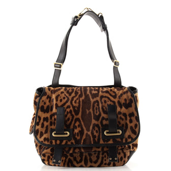 Saint Laurent Besace Messenger Bag Printed Calf Hair Large