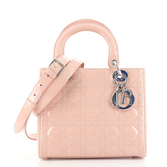 Christian Dior Lady Dior Bag Cannage Quilt Patent Medium