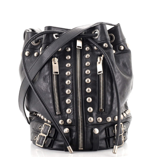 Saint Laurent Rider Bucket Bag Studded Leather Medium 135860