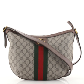 Gucci Ophidia Half Moon Hobo GG Coated Canvas Small