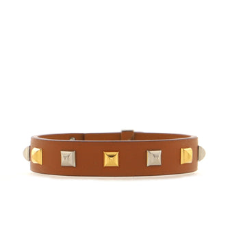 Hermes Mini Dog Clous Square Bracelet Leather
