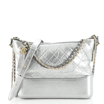 Chanel Gabrielle Hobo Quilted Metallic Aged Calfskin Medium