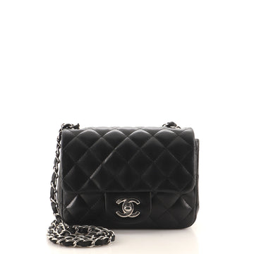 Chanel Square Classic Single Flap Bag Quilted Lambskin Mini