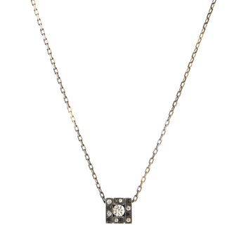 Belle Epoque Square Pendant Necklace 18K White Gold and Diamonds