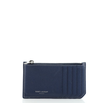 Saint Laurent Fragment Zip Card Holder Leather