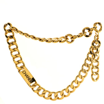 Chanel Logo Plate Chain Link Belt Metal
