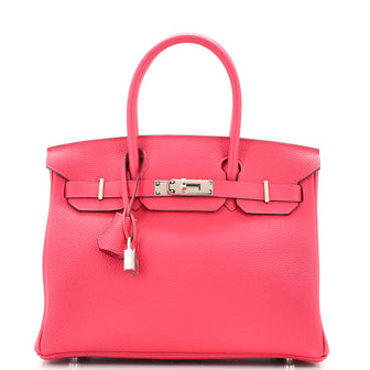 Hermes Birkin Handbag Pink Togo with Palladium Hardware 30