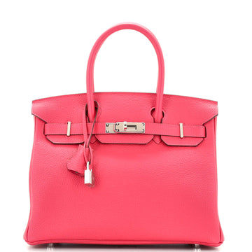 Hermes Birkin Handbag Pink Togo with Palladium Hardware 30