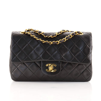 Chanel Vintage Classic Double Flap Bag Quilted Lambskin Small
