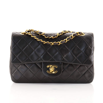 Chanel Vintage Classic Double Flap Bag Quilted Lambskin Small