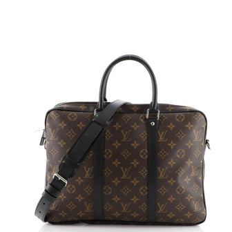 Louis Vuitton Porte-Documents Voyage Briefcase Macassar Monogram Canvas PM