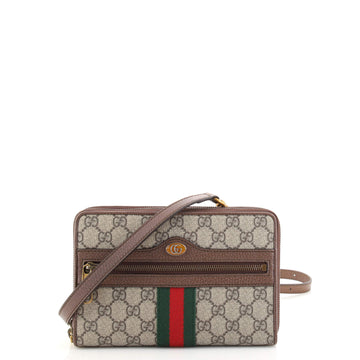 Gucci Ophidia Double Zip Crossbody Bag GG Coated Canvas Small