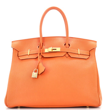 Hermes Birkin Handbag Orange Togo with Gold Hardware 35