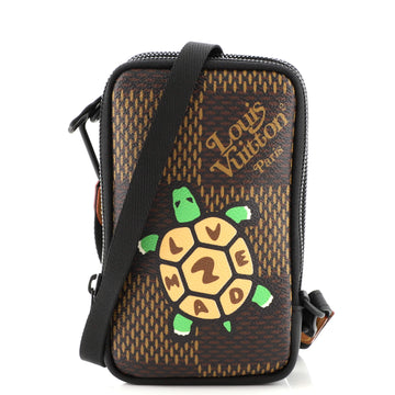 Louis Vuitton Nigo Double Phone Pouch Limited Edition Printed Giant Damier