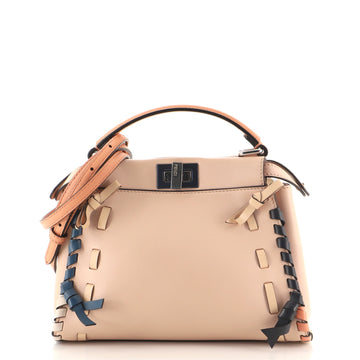 Fendi Bow Peekaboo Bag Whipstitch Leather Mini