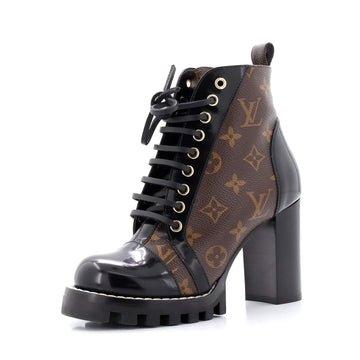 Louis Vuitton Women's Star Trail Ankle Boots Monogram Canvas with Patent