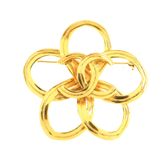 Chanel Vintage CC Cut-Out Flower Brooch Metal