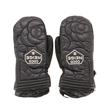 Chanel Coco Neige Mittens Quilted Nylon and Leather