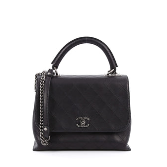 Chanel Urban Luxury Top Handle Bag Lambskin Small Dark Gray