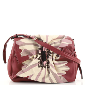 Valentino Bloomy Shoulder Bag Embroidered Leather Medium