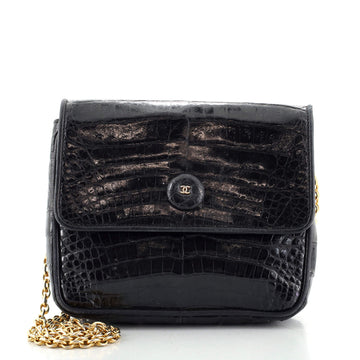 Chanel Vintage CC Button Flap Bag Crocodile Mini
