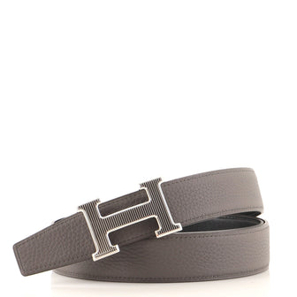 Hermes Constance Reversible Belt Leather with Guilloche Hardware Medium