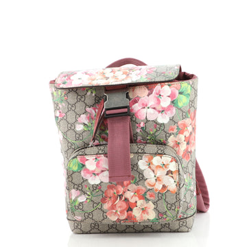 Gucci Buckle Backpack Blooms Print GG Coated Canvas Small