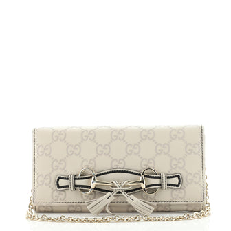 Gucci Emily Short Chain Wallet Guccissima Leather