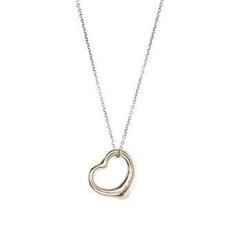Tiffany & Co. Elsa Peretti Open Heart Pendant Necklace Sterling Silver 16mm