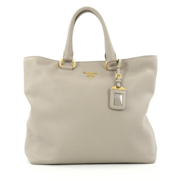 Prada Convertible Tote Vitello Daino Large Gray