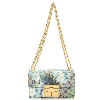 Gucci Padlock Shoulder Bag Blooms Print GG Coated Canvas Small