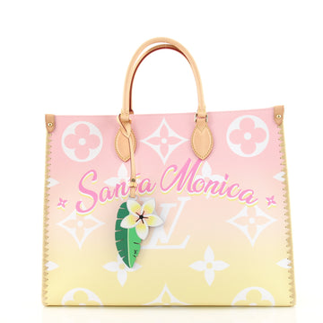 Louis Vuitton OnTheGo Tote Limited Edition Cities By The Pool Monogram Giant with Raffia GM
