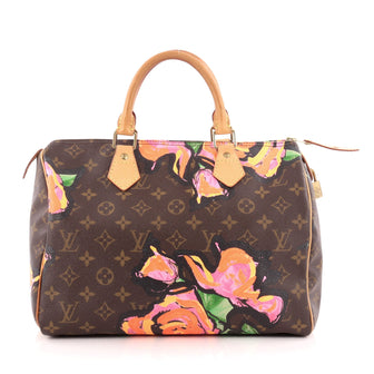 Louis Vuitton Speedy Handbag Limited Edition Monogram Canvas Roses 30