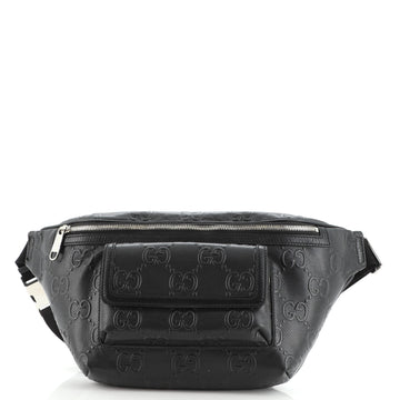 Gucci Front Pocket Belt Bag GG Embossed Perforated Leather