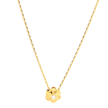 Chanel Camellia Pendant Necklace 18K Yellow Gold with Diamond