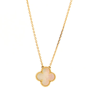 Van Cleef & Arpels Vintage Alhambra Pendant Necklace 18K Yellow Gold and Mother of Pearl