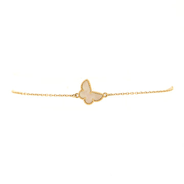 Van Cleef & Arpels Sweet Alhambra Butterfly Bracelet 18K Yellow Gold and Mother of Pearl