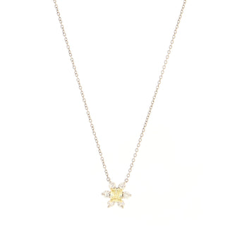 Tiffany & Co. Buttercup Pendant Necklace Platinum with Yellow Diamond and Diamonds