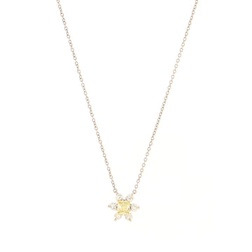 Tiffany & Co. Buttercup Pendant Necklace Platinum with Yellow Diamond and Diamonds