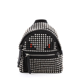 Fendi Monster Backpack Studded Nylon Mini Black