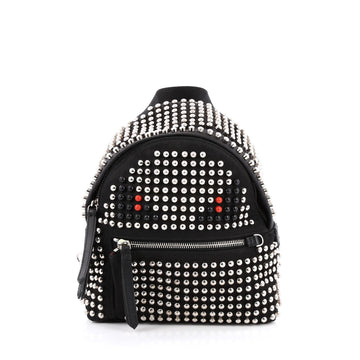Fendi Monster Backpack Studded Nylon Mini Black