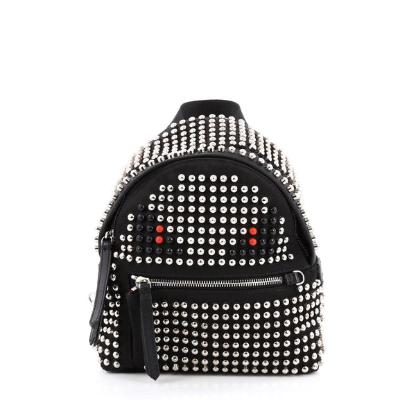 Buy Fendi Monster Backpack Studded Nylon Mini Black 1362501
